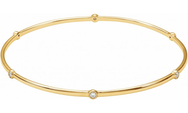 14K Yellow  1/4 CTW Diamond Bezel-Set Bangle 8 Bracelet