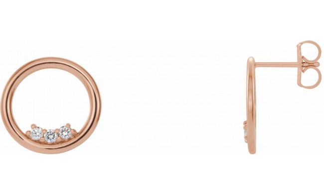 14K Rose 1/6 CTW Diamond Circle Earrings