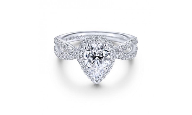 Gabriel & Co. 14k White Gold Contemporary Halo Engagement Ring