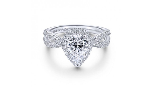 Gabriel & Co. 14k White Gold Contemporary Halo Engagement Ring