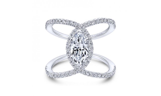 Gabriel & Co. 14k White Gold Nova Halo Engagement Ring