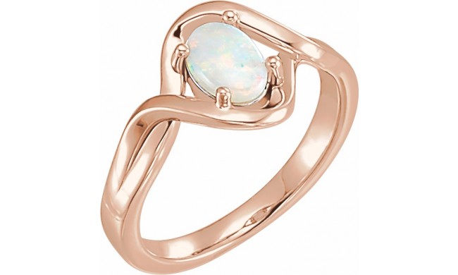 14K Rose Opal Freeform Ring