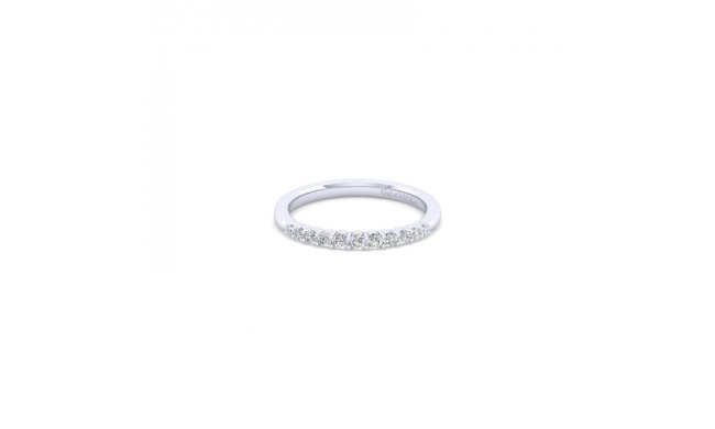 Gabriel & Co. 14k White Gold Contemporary Diamond Wedding Band