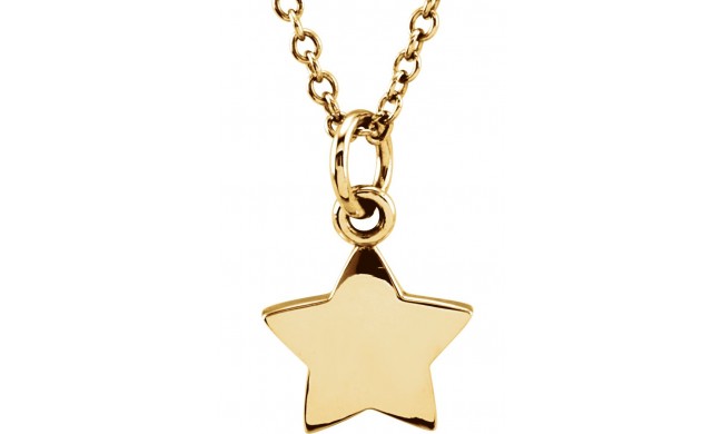 14K Yellow Tiny Poshu00ae Star 16-18 Necklace