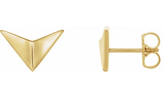 14K Yellow Geometric Earrings