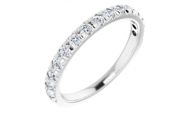 14K White 1/2 CTW Diamond French-Set Anniversary Band