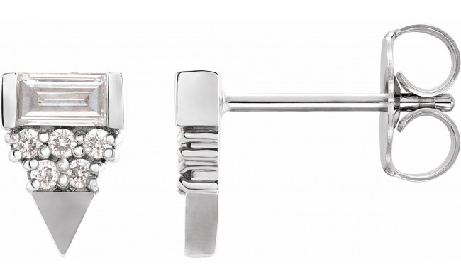 14K White 1/4 CTW Diamond Geometric Earrings