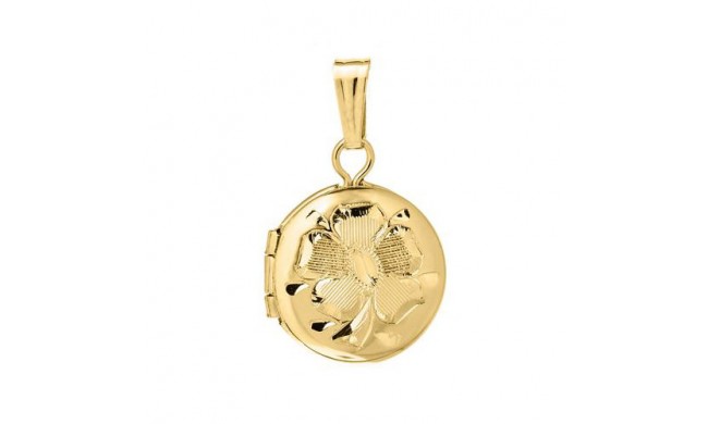 14K Yellow Gold engraved Round Child's Locket