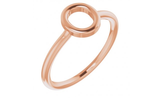 14K Rose Initial O Ring