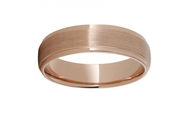 Modern Gold 6mm 10K Rose Gold Ring with Grooved Edge and Satin Finish
