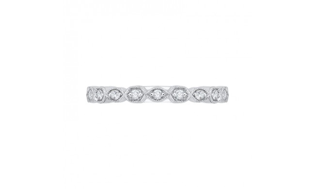 Shah Luxury 14K White Gold Round Diamond Wedding Band