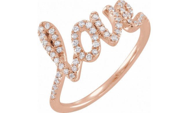 14K Rose 1/4 CTW Diamond Love Ring