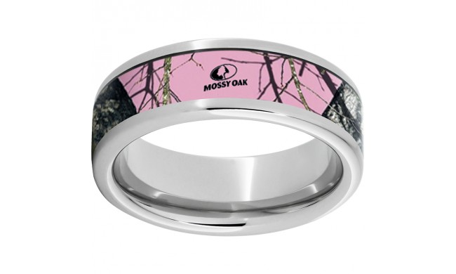 Serinium Pipe Cut Band with Mossy Oak Pink Break-Up Inlay