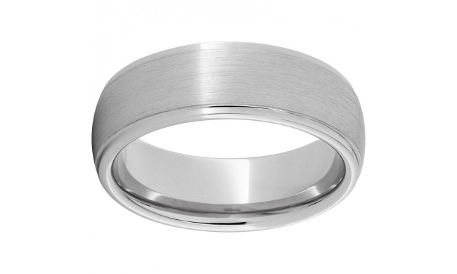 Serinium Domed Band with Grooved Edges and Satin Finish