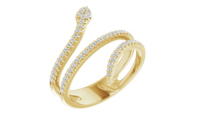 14K Yellow 1/3 CTW Diamond Snake Ring