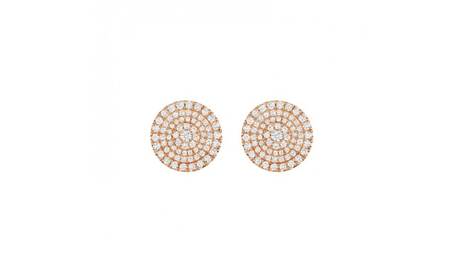 Henri Daussi 18k Rose Gold Diamond Stud Earrings