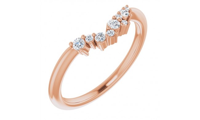 14K Rose  1/8 CTW Diamond Matching Band