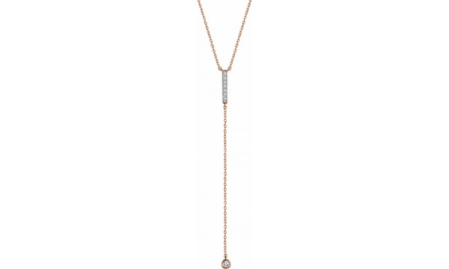 14K Rose 1/8 CTW Diamond Bar Y 16-18 Necklace