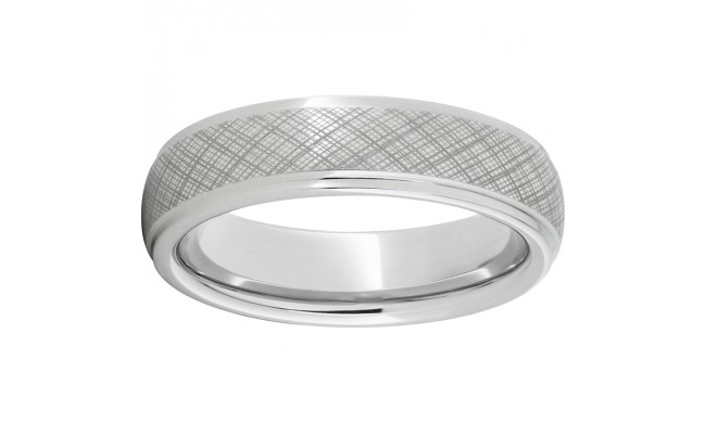Serinium Domed Grooved Edge Band with Tuscany Laser Engraving