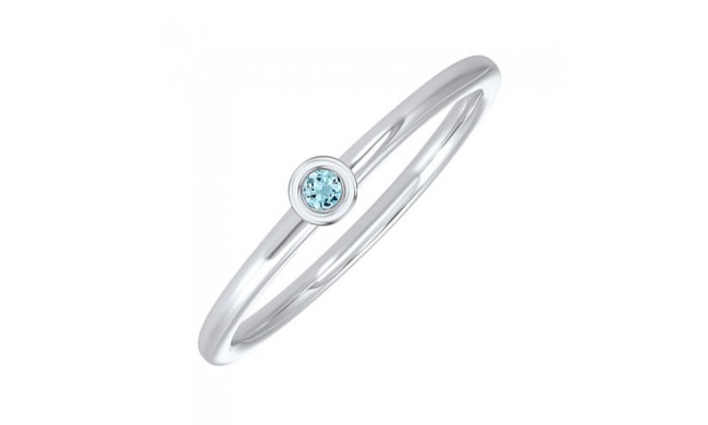 Gems One 10Kt White Gold Aquamarine (1/20 Ctw) Ring