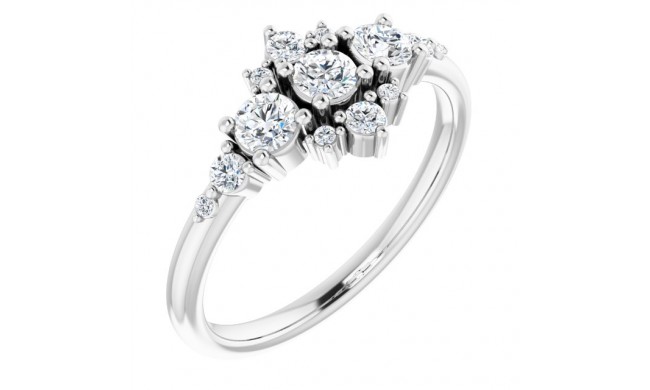 14K White 1/2 CTW Diamond Stackable Ring