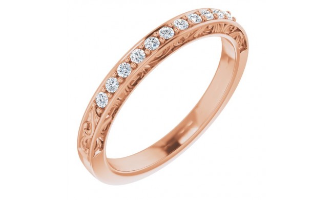 14K Rose 1/6 CTW Diamond Matching Band