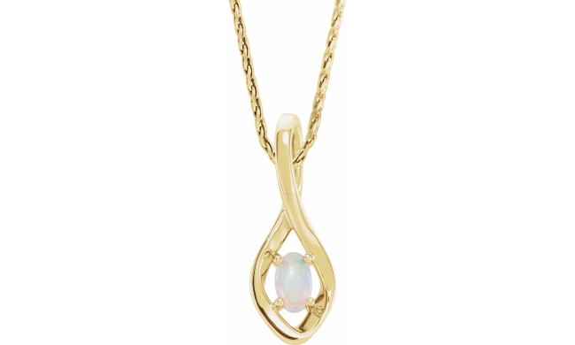 14K Yellow Freeform Opal 16-18 Necklace