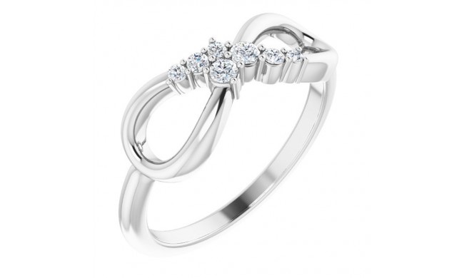 14K White 1/8 CTW Diamond Infinity-Inspired Ring