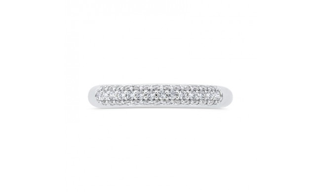 Shah Luxury 14K White Gold Three Row Diamond Wedding Band