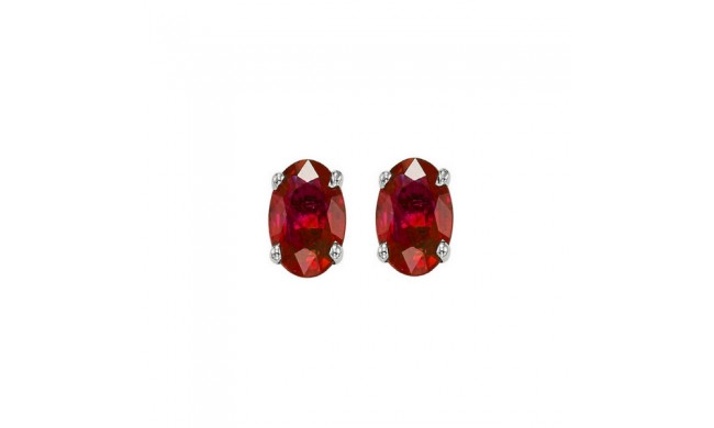 Gems One 14Kt White Gold Ruby (1 Ctw) Earring