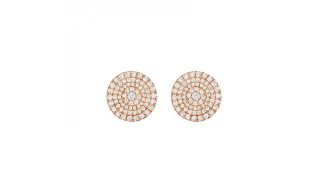 Henri Daussi 14k Rose Gold Diamond Stud Earrings