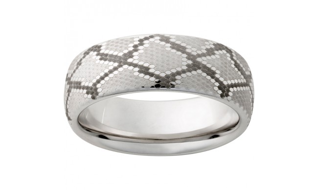 Serinium Domed Band with Snake Laser Engraving