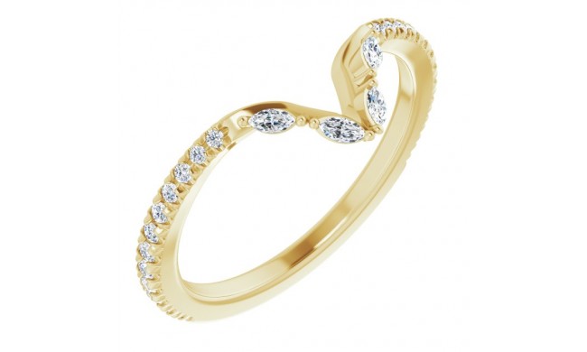 14K Yellow 1/4 CTW Diamond French-Set Matching Band