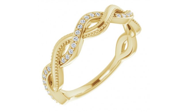 14K Yellow 1/8 CTW Diamond Anniversary Band