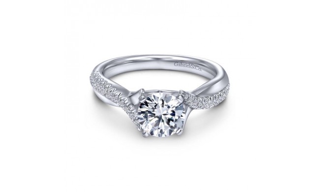 Gabriel & Co. 14k White Gold Contemporary Twisted Engagement Ring