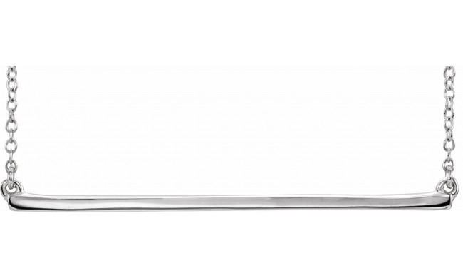 14K White Straight Bar 16-18 Necklace