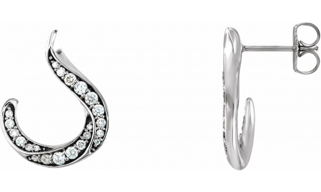 14K White 3/8 CTW Diamond Freeform Earrings