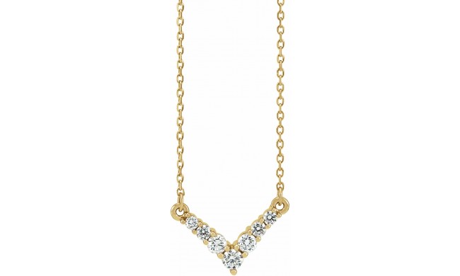 14K Yellow 1/3 CTW Diamond V 16-18 Necklace