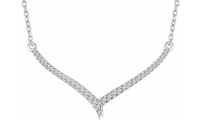 14K White 1/6 CTW Diamond V 16-18 Necklace