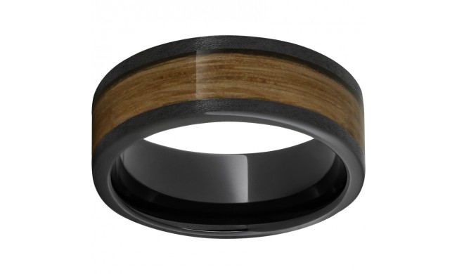 Black Diamond Ceramic Pipe Cut Band with Single Malt Barrel Aged Inlay and Stone Finish