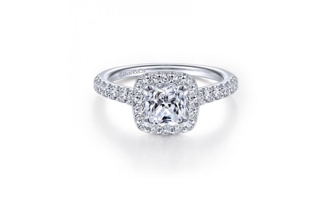 Gabriel & Co. 14k White Gold Contemporary Halo Engagement Ring