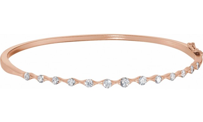 14K Rose 1 CTW Diamond Bangle Bracelet