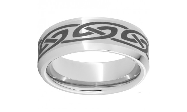 Serinium Beveled Edge Band with Knot Laser Engraving