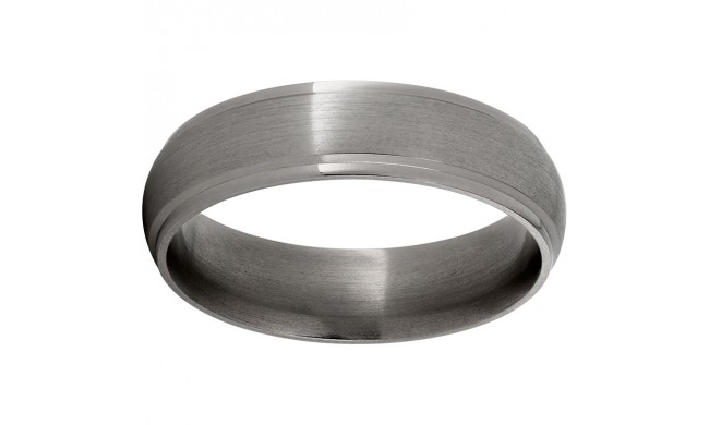 Titanium Domed Band with Grooved Edges and Satin Finish