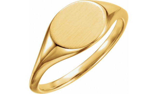 14K Yellow 11x9 mm Oval Signet Ring