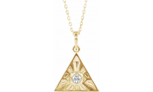 14K Yellow 1/10 CTW Diamond Eye of Providence 16-18 Necklace