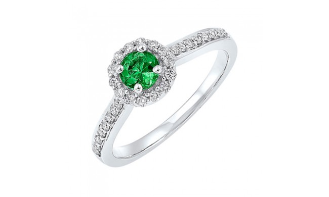 Gems One 14Kt White Gold Diamond (1/3Ctw) & Emerald (1/3 Ctw) Ring