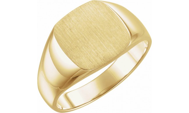 14K Yellow 12x12 mm Square Signet Ring