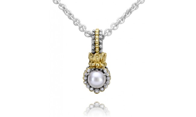 Vahan 14k Gold & Sterling Silver White Pearl Pendant