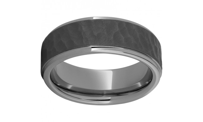 Rugged Tungsten  8mm Grooved Edge Band with Thor Sandblast Finish